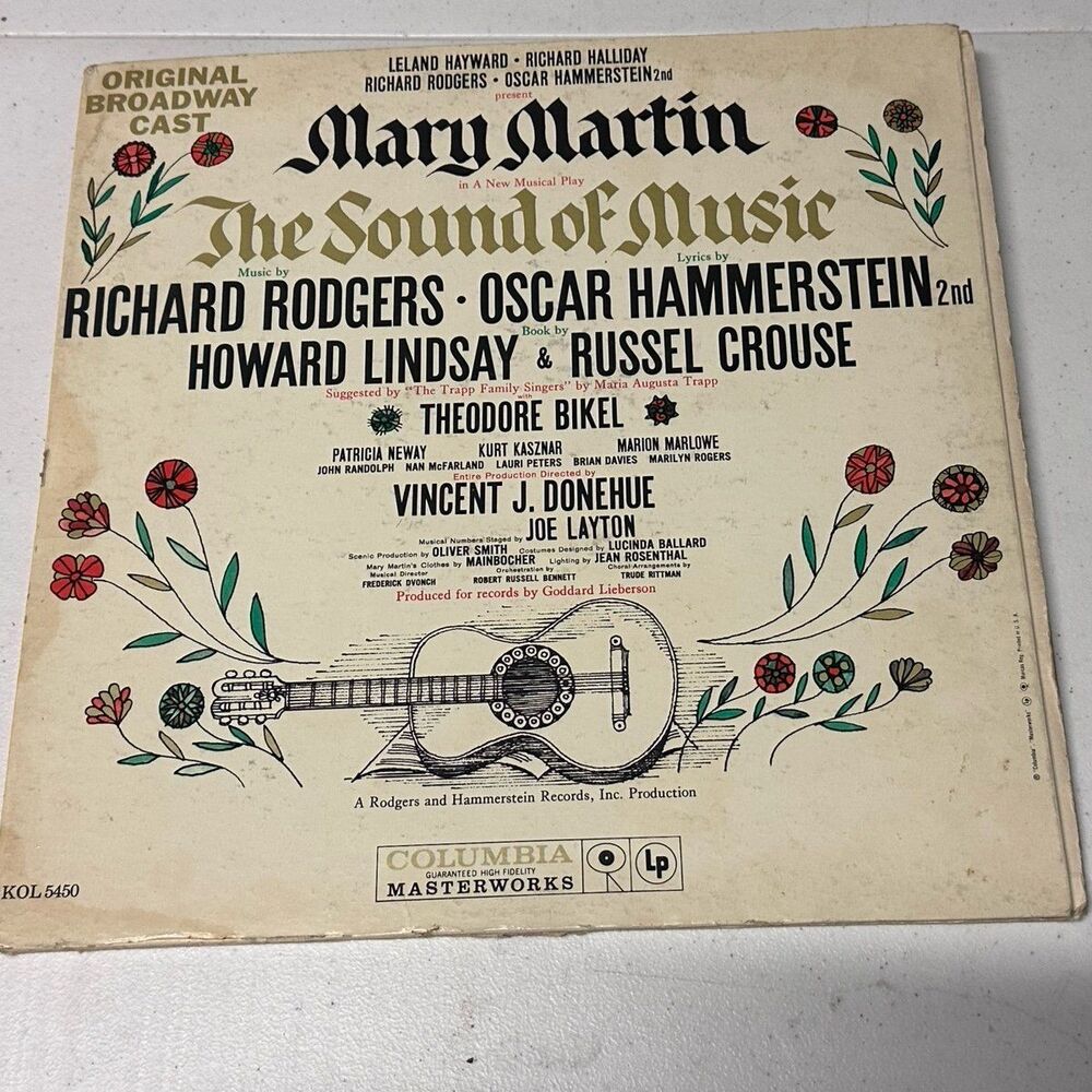 Sound of Music Original Broadway Cast Vinyl Record Rodgers Hammerstein LP